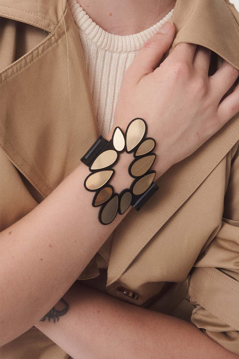 Bracelet Feuilles Kate - Argent et Or