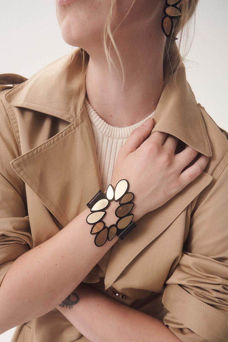 Bracelet Feuilles Kate - Argent et Or