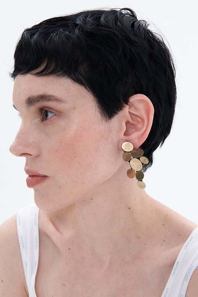 Boucles d'Oreilles Réflexions Organiques Grandes - Argent