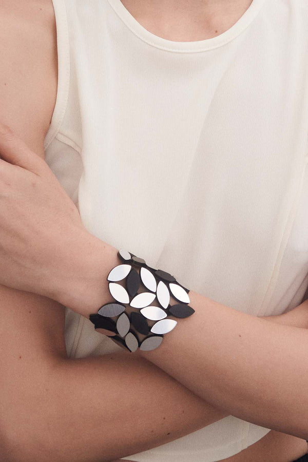 Bracelet Kate Leaves - Noir et Or