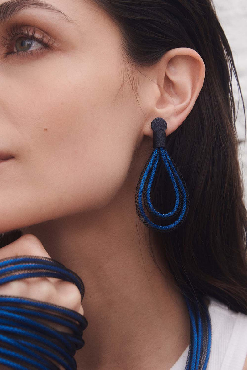 Boucles d'oreilles pendantes Life - Bleu