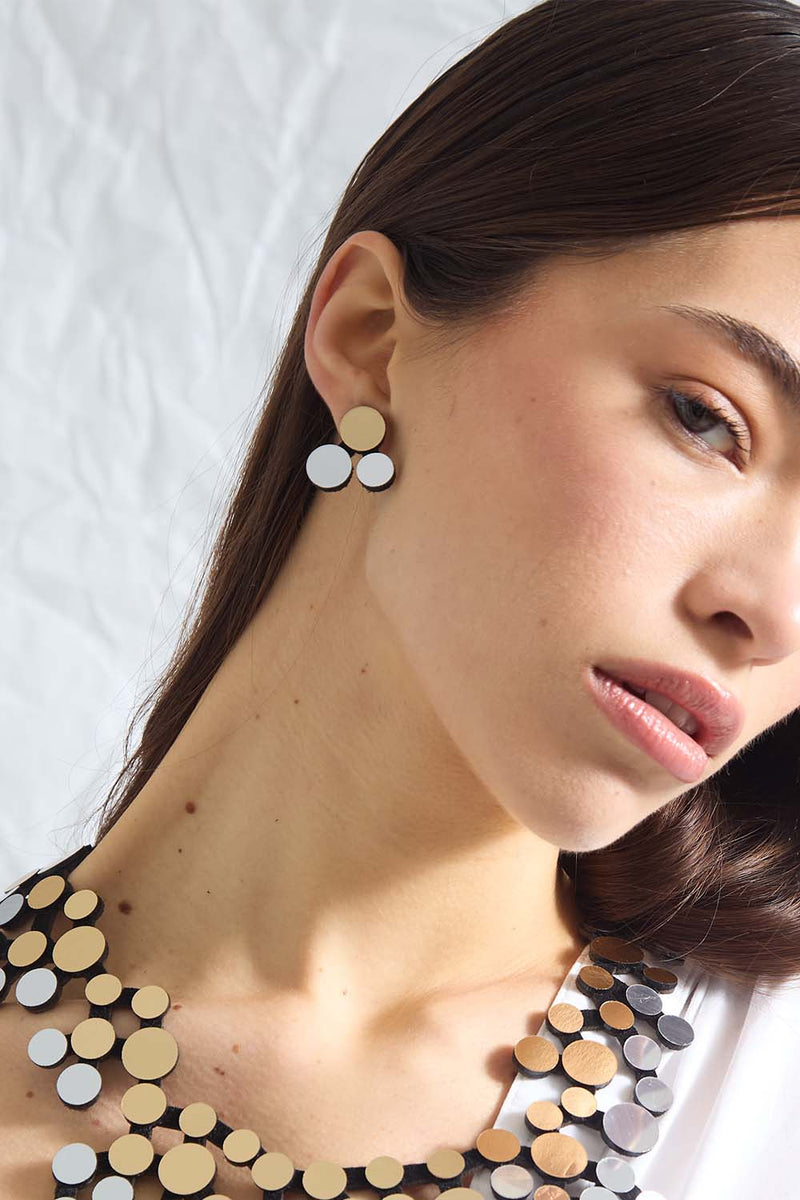Abstraction Earrings - Silver/Gold*