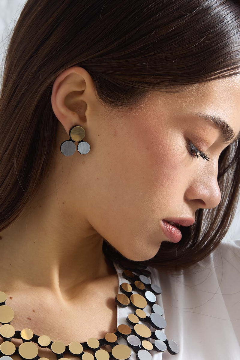 Abstraction Earrings - Silver/Gold