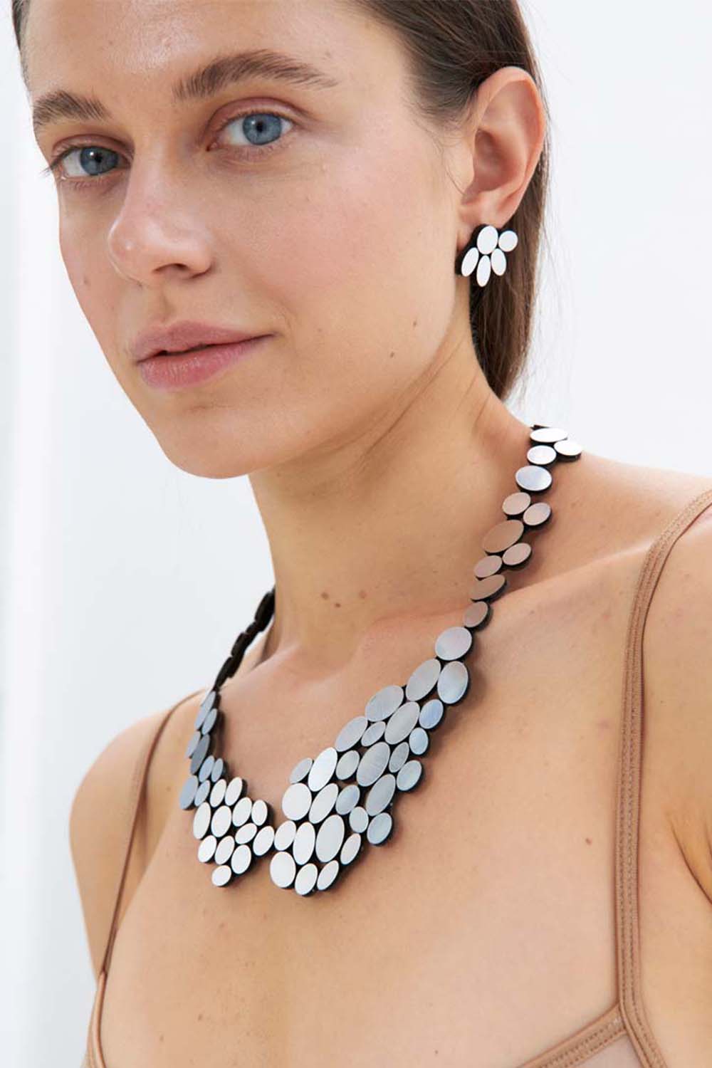 Organic Reflections Large Necklace - Silver