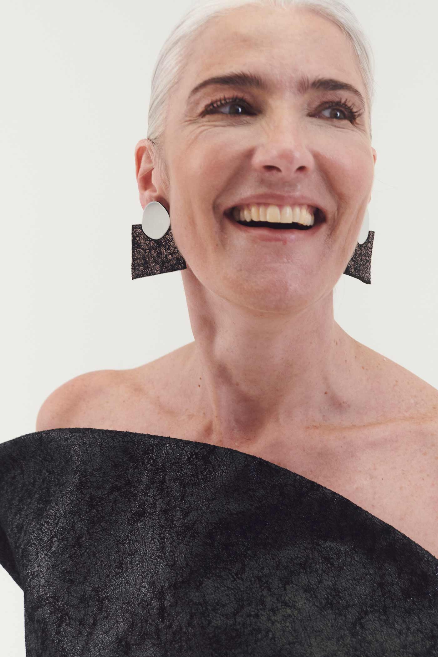 Boucles d'oreilles Audrey Carrés Pointus - Argent+Étain