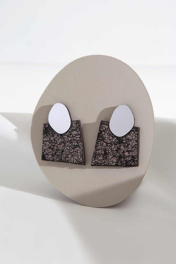Audrey Ohrringe spitze Quadrate - Silber+Zinn