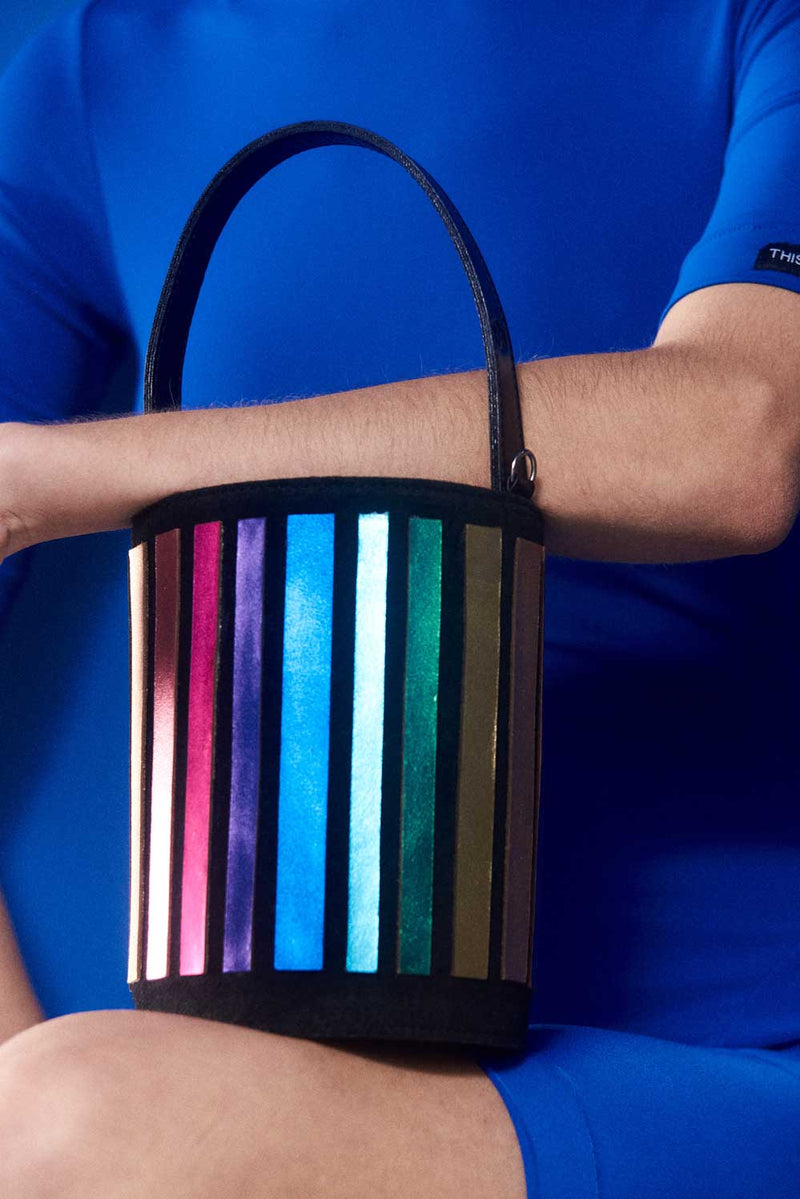 Pre-Order - Rainbow Bucket Leather Bag - Rainbow