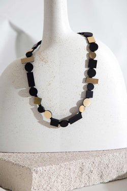 Collier Bauhaus Rond - Noir+Or