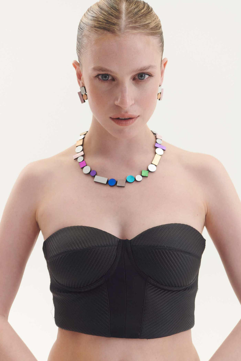 Collier Bauhaus Rond Arc-en-ciel
