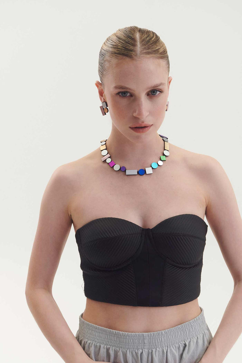 Collier Bauhaus Rond Arc-en-ciel