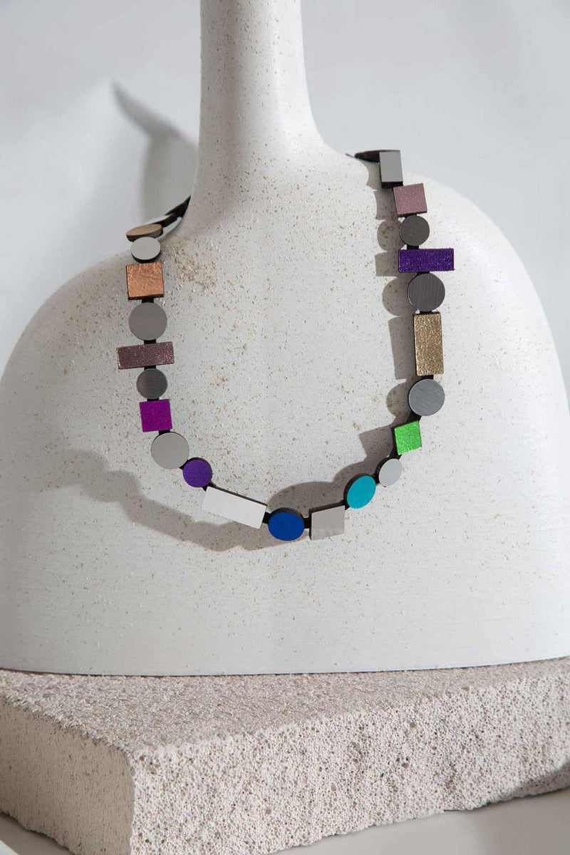Collier Bauhaus Rond Arc-en-ciel