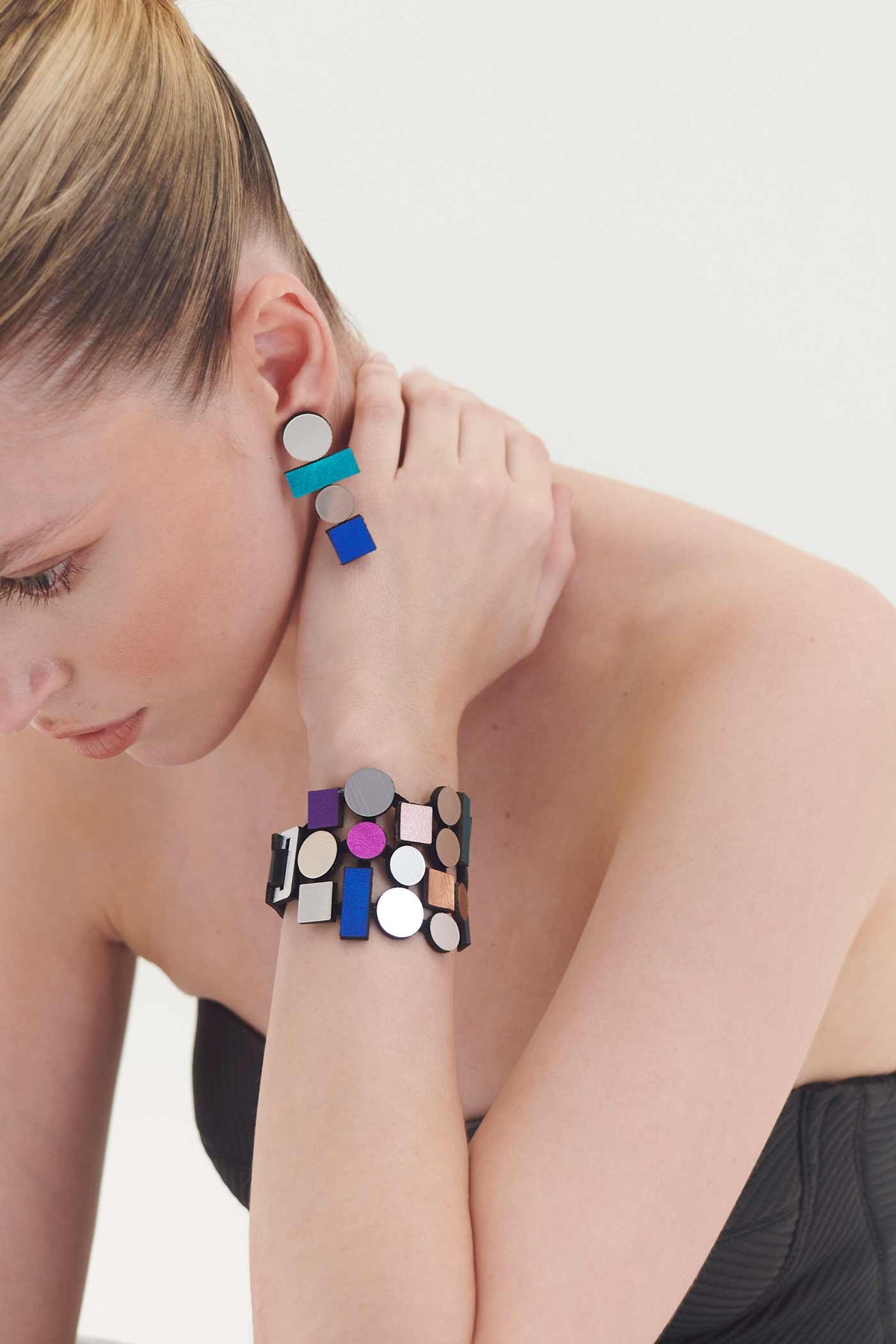 Bauhaus Acrylic Bracelet - Rainbow