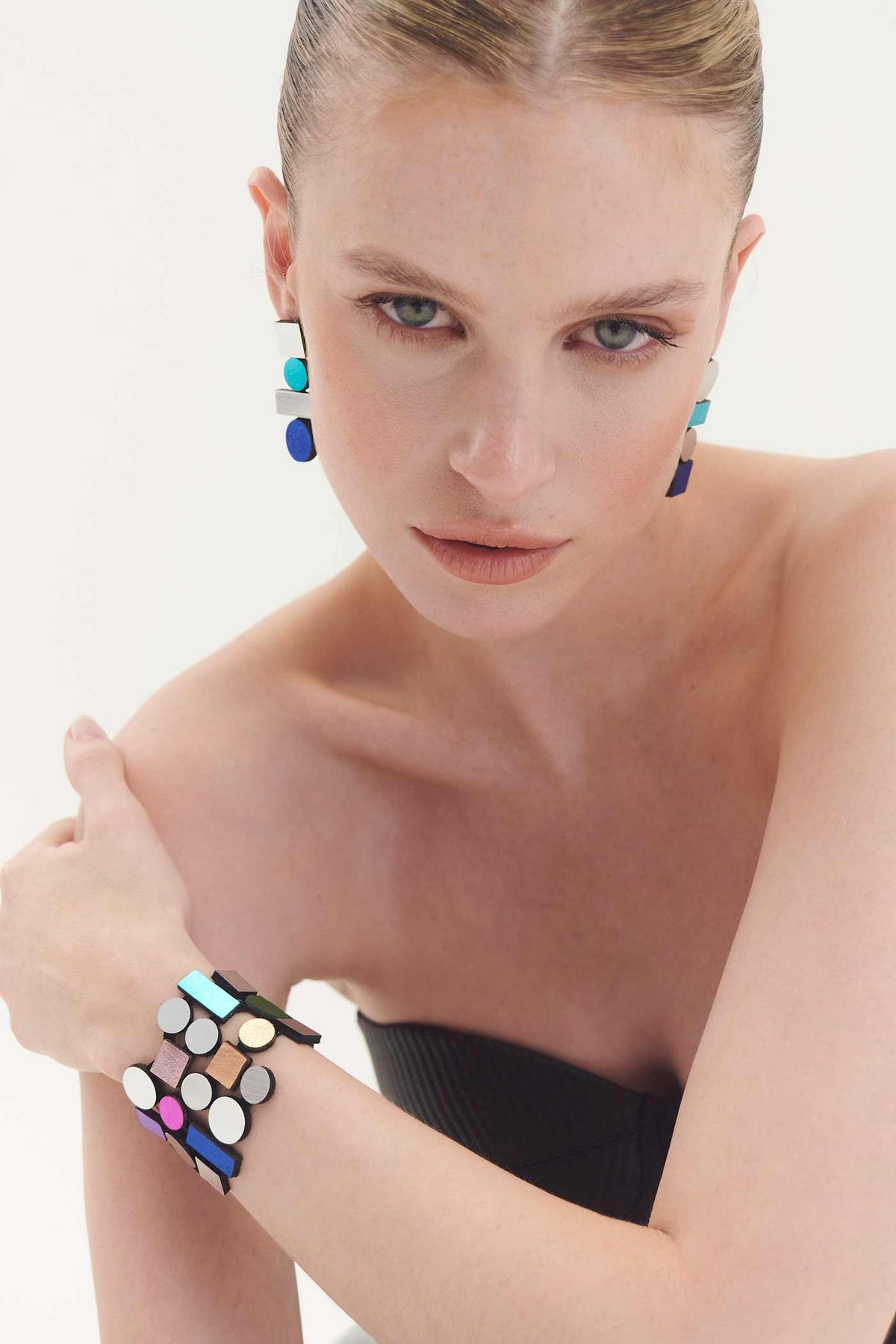 Bauhaus Acrylic Bracelet - Rainbow