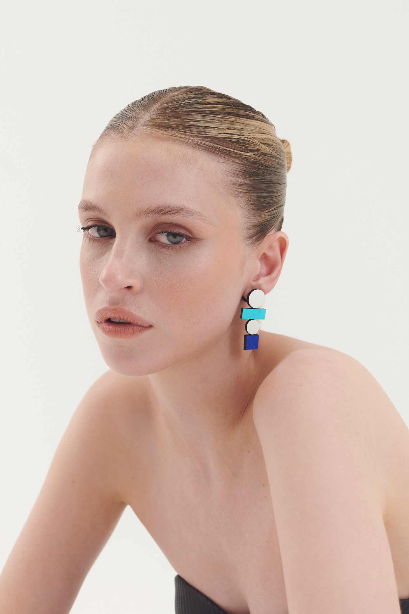 Pendientes Bauhaus Grandes - Silver/Rainbow