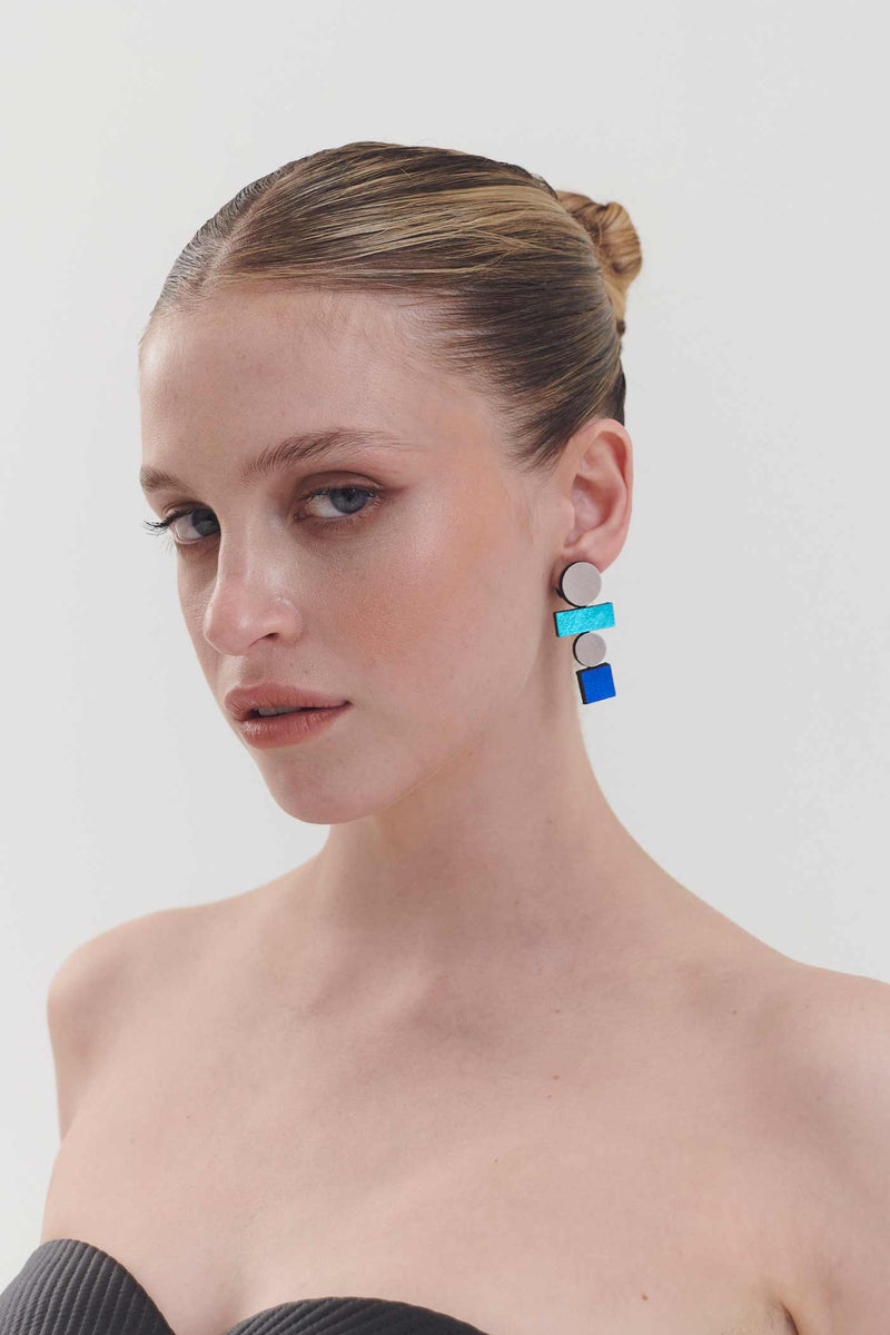 Bauhaus Earrings Large Rainbow