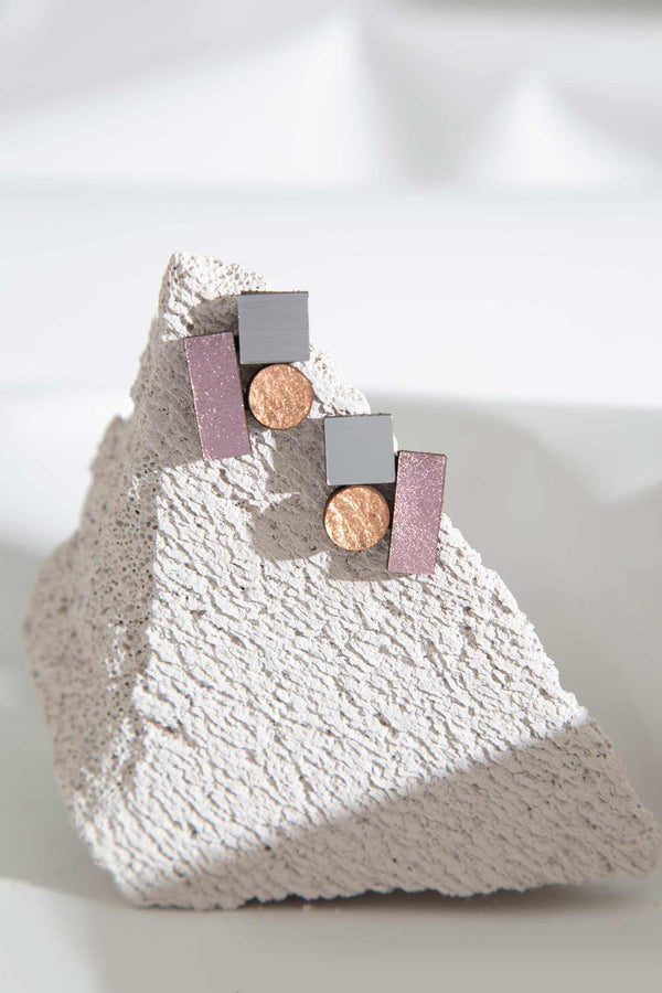 Boucles d'oreilles Bauhaus Small - Couleurs Chaudes