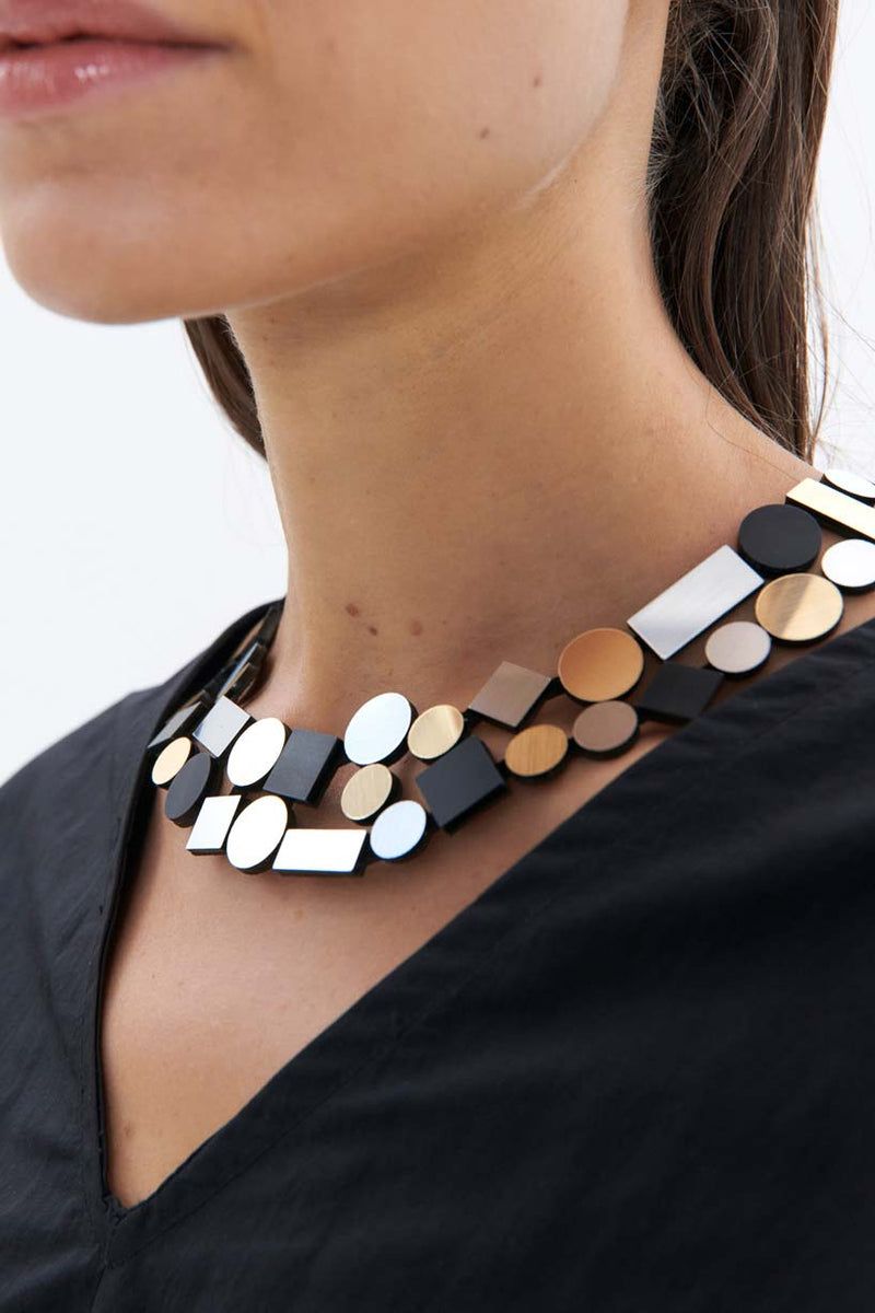 Collier Bauhaus Rond Arc-en-ciel