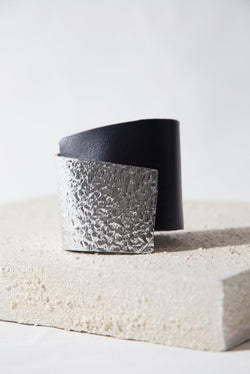 Bauhaus Leather Bracelet - Silver/Black*
