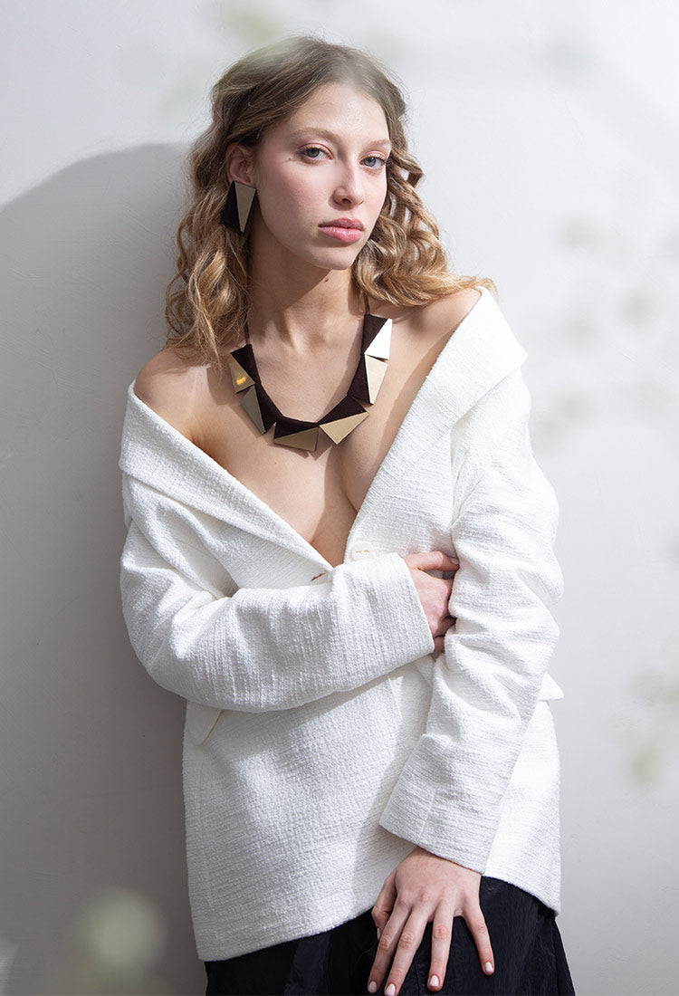 Carnival Rectangles Necklace - Gold/Brown