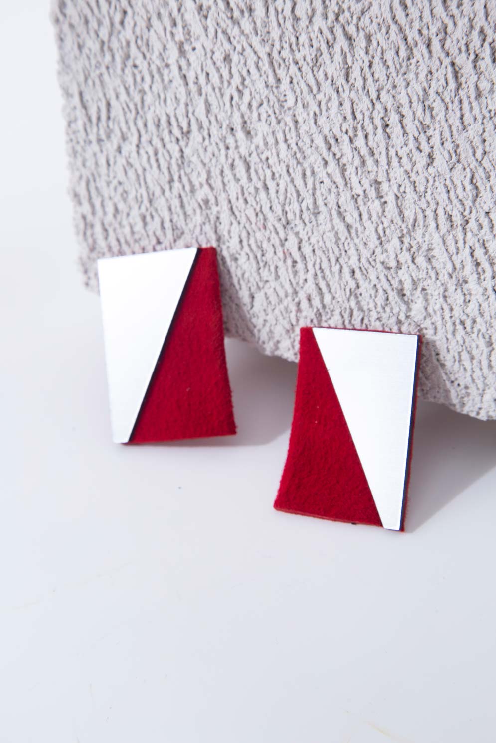 Pendientes Carnival Rectangles - Plata/Rojo