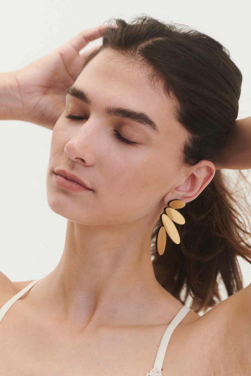 Colors Petals Large Earrings - Gold