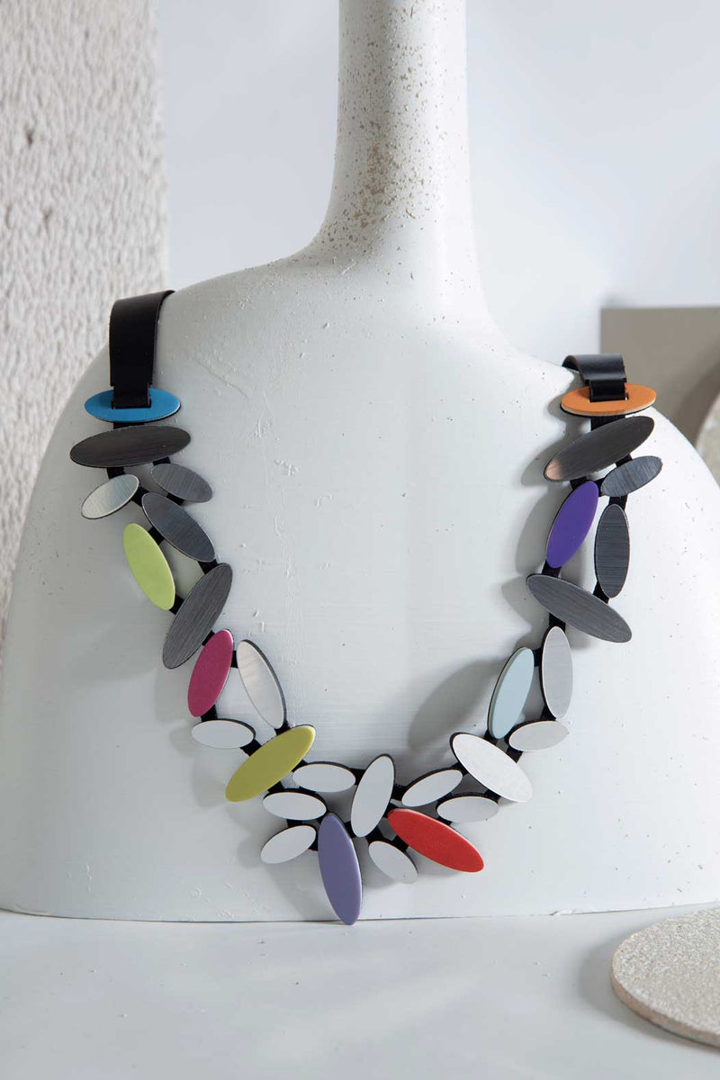 Colors Petals Necklace - Silver+Colorful