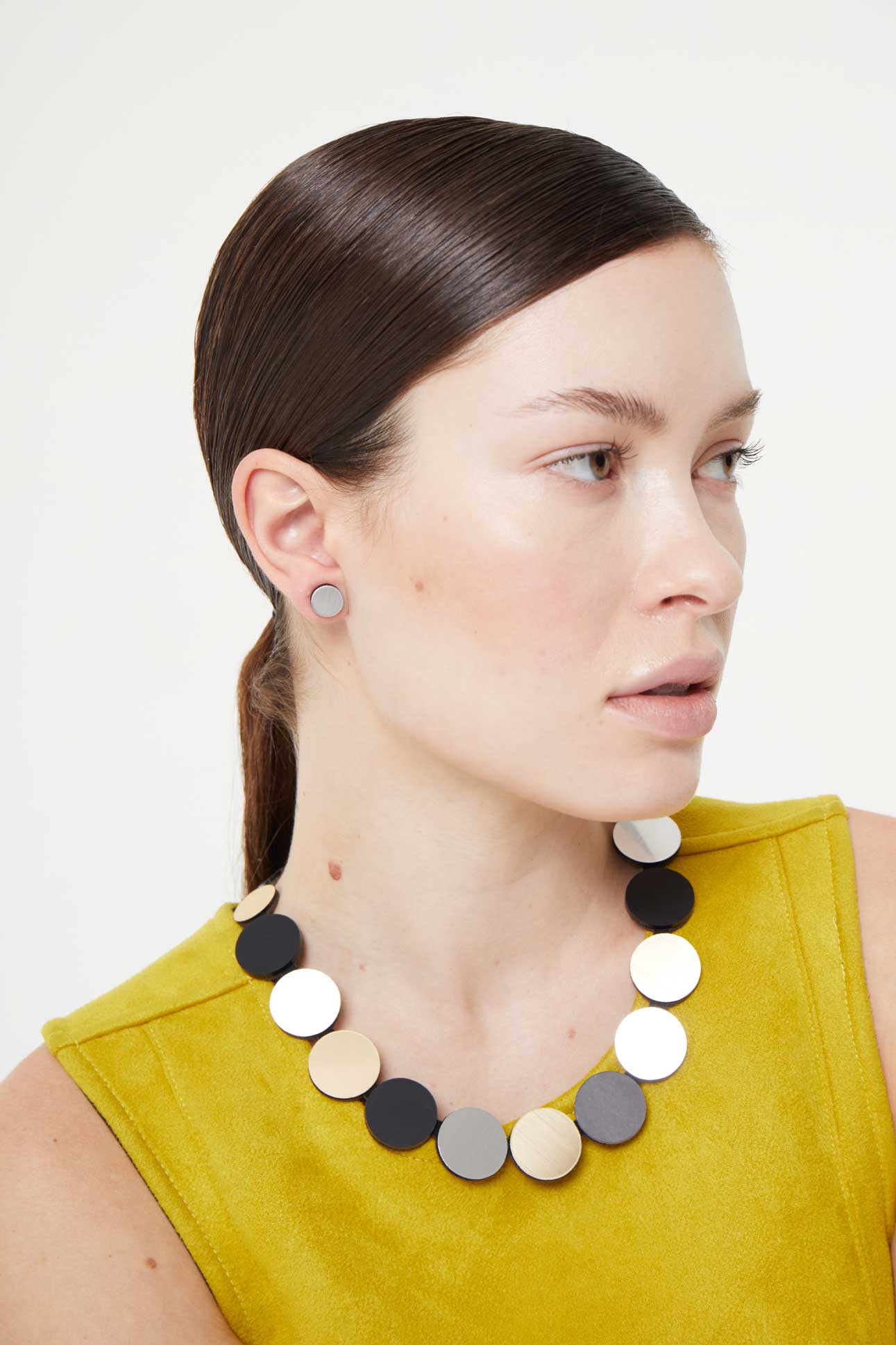 Collar Colors Circle - Plata/Negro/Dorado