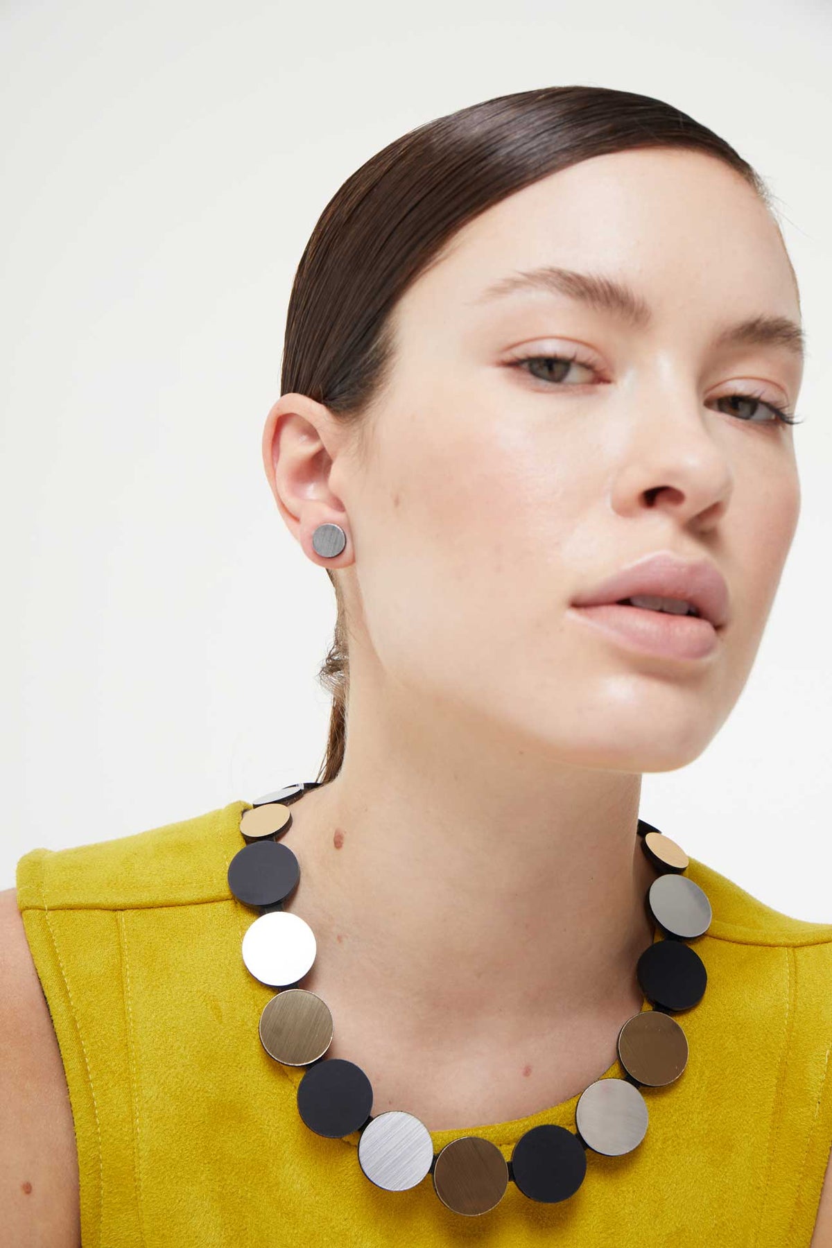 Collar Colors Circle - Plata/Negro/Dorado