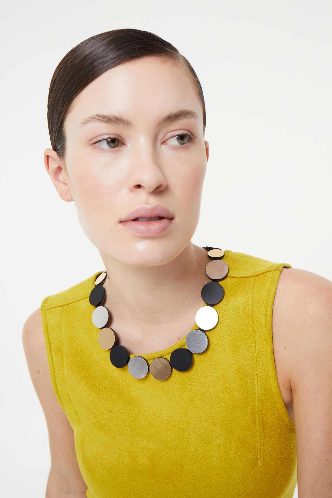 Collar Colors Circle - Plata/Negro/Dorado