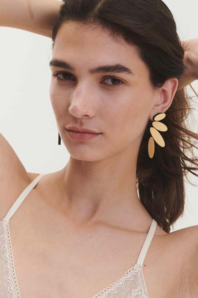 Colors Petals Large Earrings - Gold