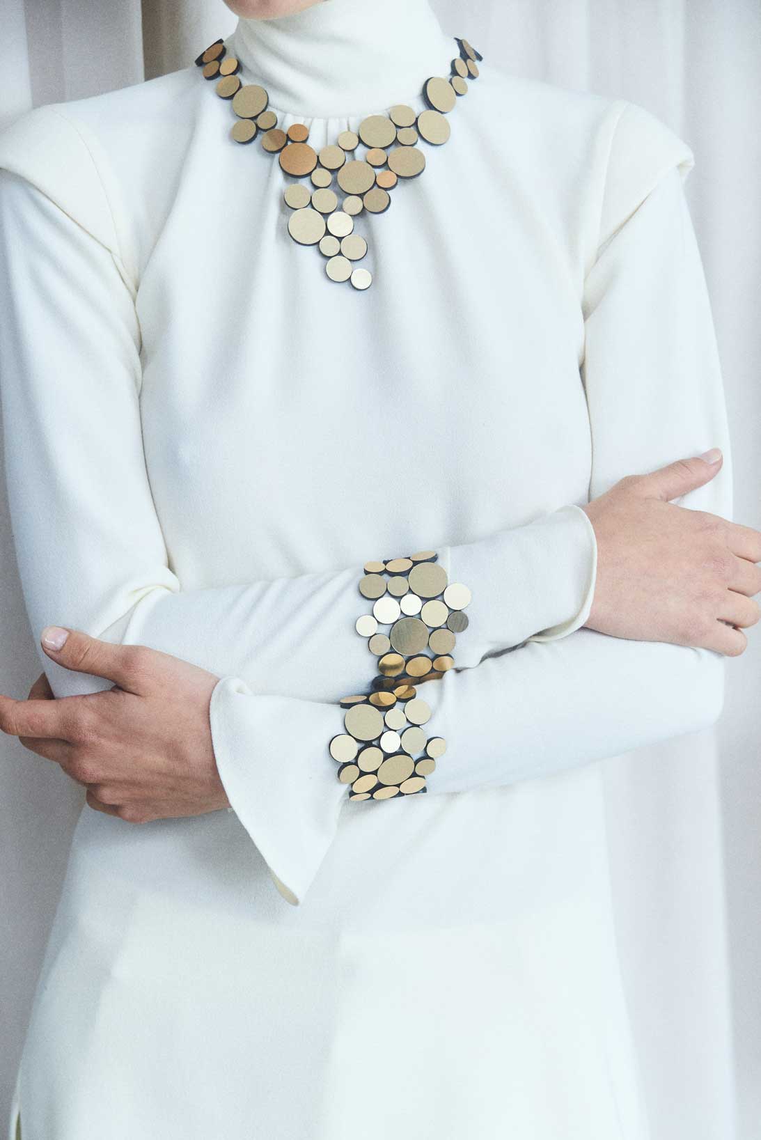 Abstraction Bracelet Asymmetric  - Gold