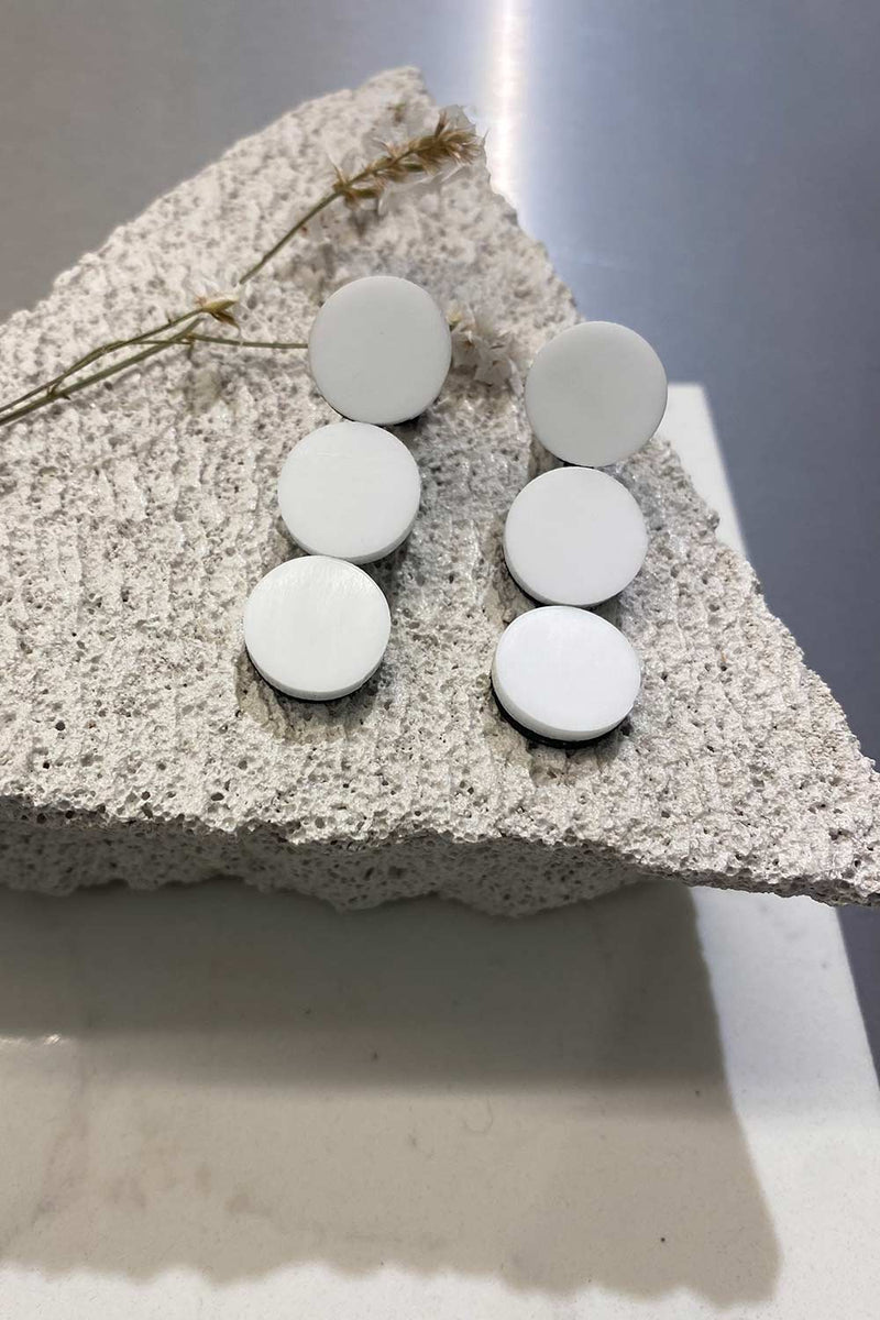 Boucles d'Oreilles Abstraction 3 Points - Blanc