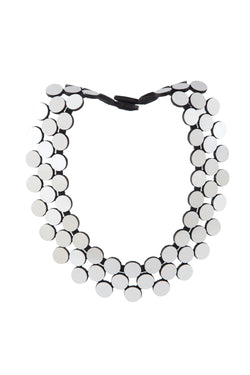Abstraction Necklace Triple Strand - Silver