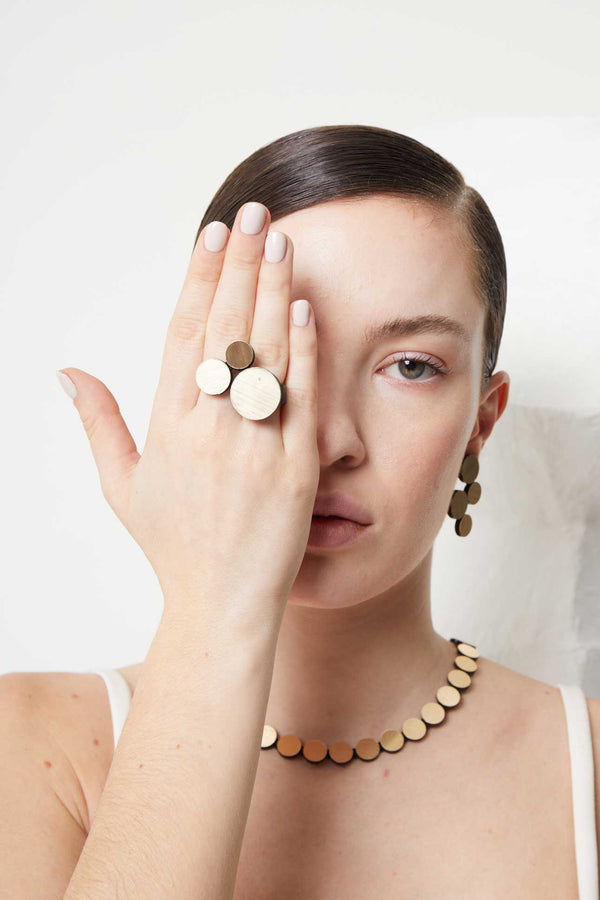 Abstraction Ring 3 Circles - Gold *