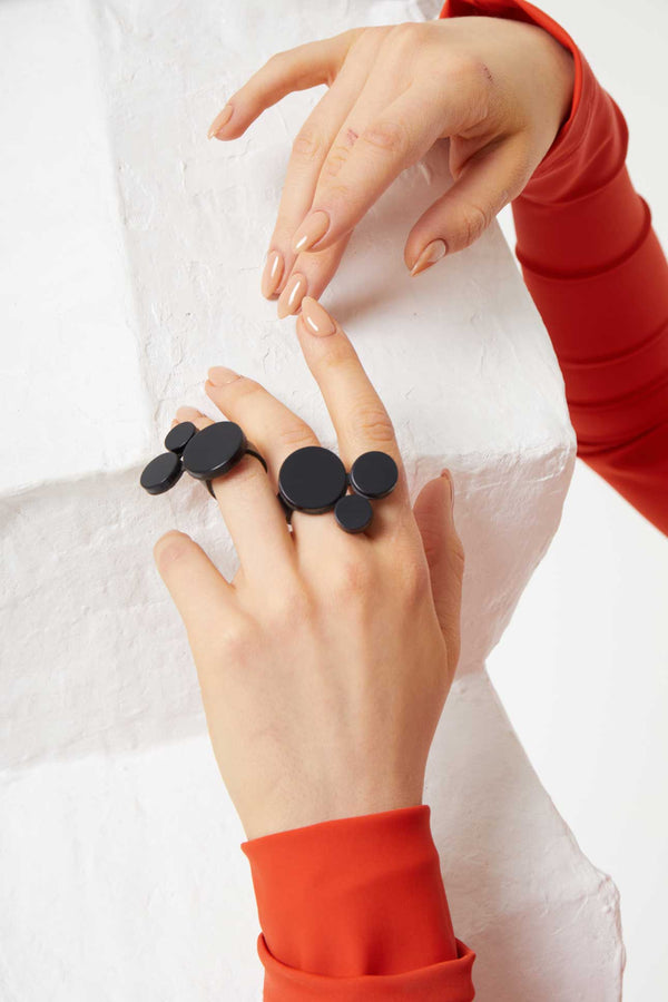 Bague Abstraction 3 Cercles - Noir