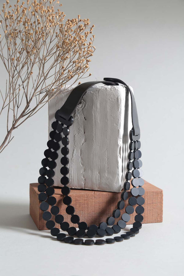 Abstraction Necklace Triple Layer - Black