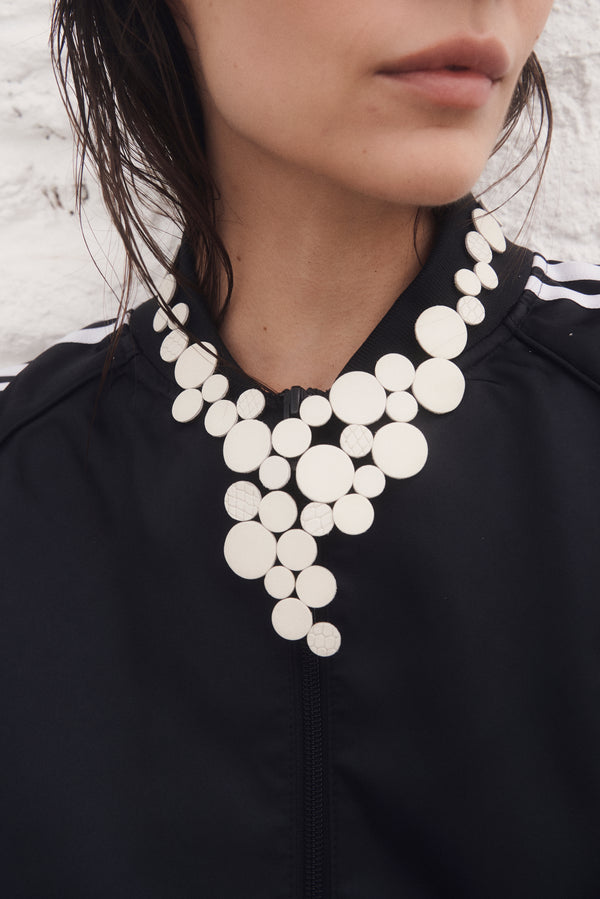 Abstraction Necklace V - White Leather *