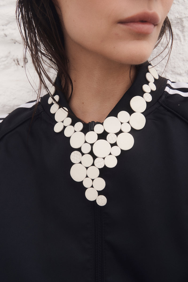 Abstraction Necklace V - White Leather *