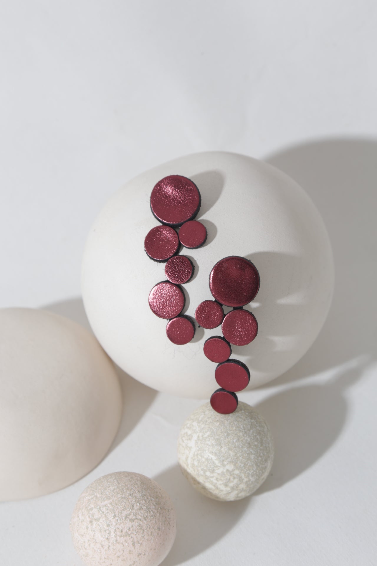 Pendientes Abstraction Grandes - Burgundy