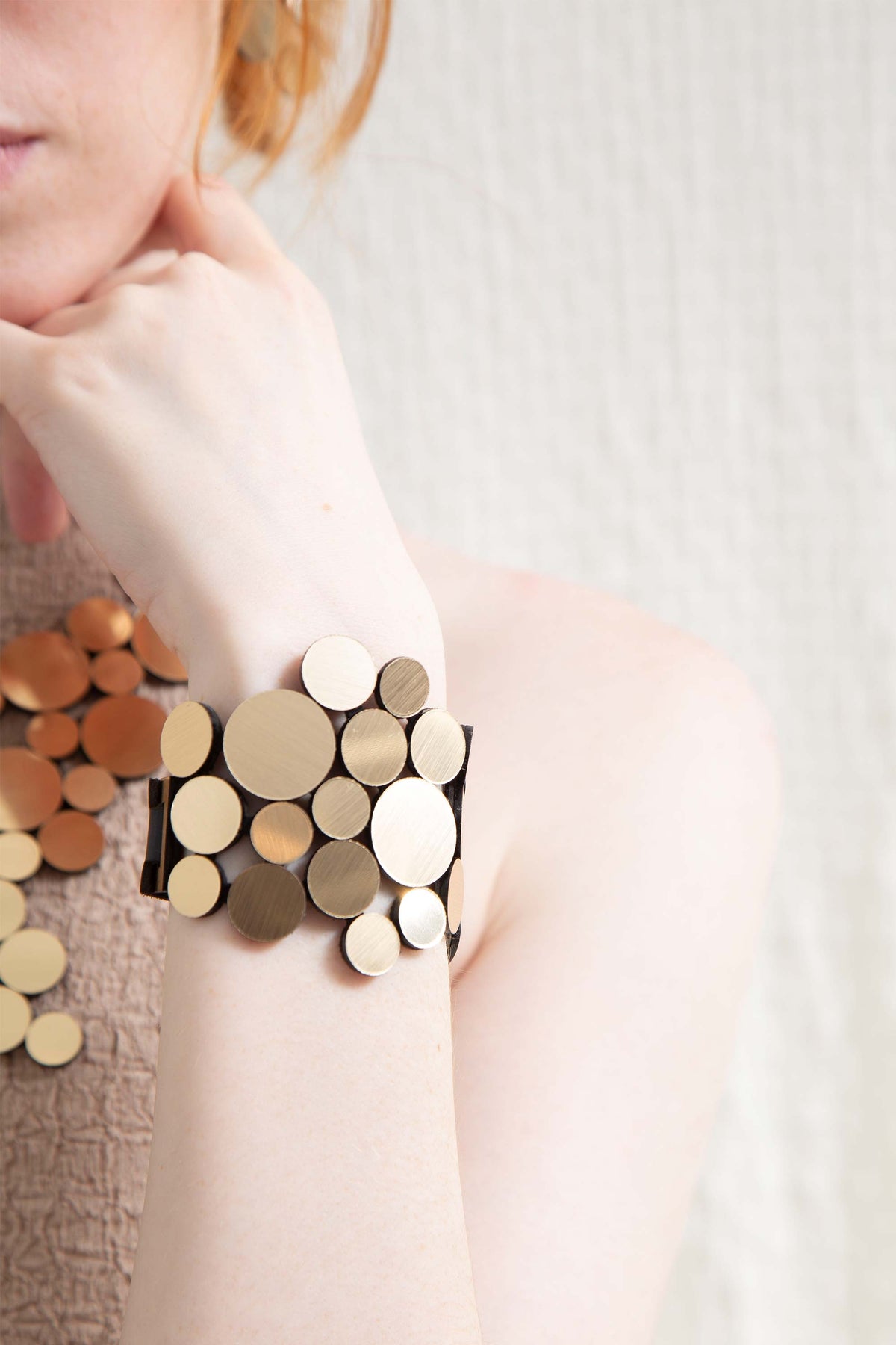 Abstraction Bracelet Asymmetric  - Gold