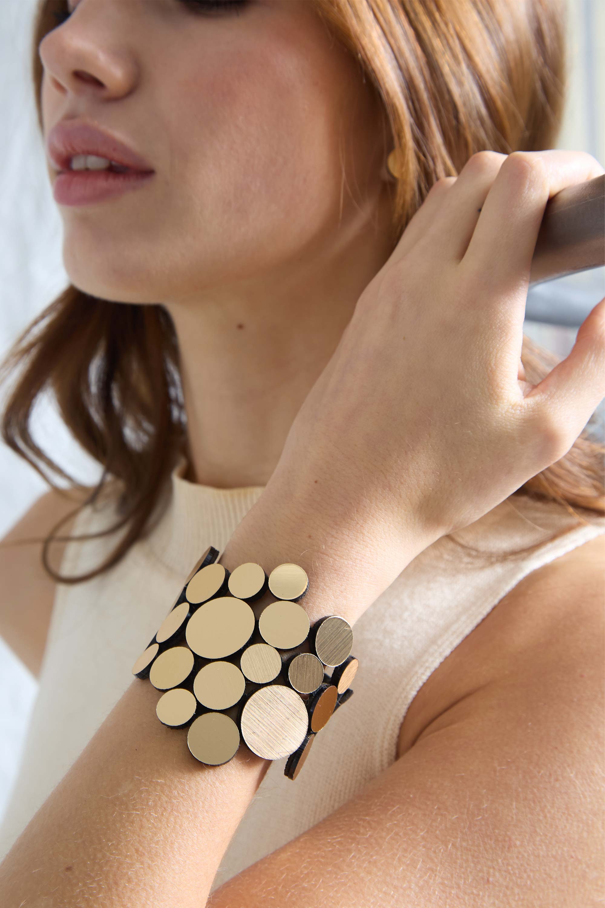 Abstraction Bracelet Asymmetric  - Gold