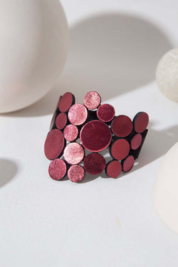 Abstraction Bracelet Asymmetric  - Burgundy*