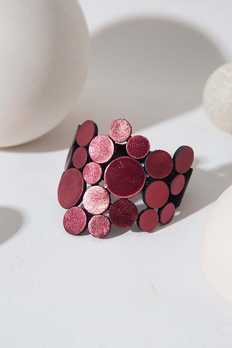 Abstraction Bracelet Asymmetric  - Burgundy*
