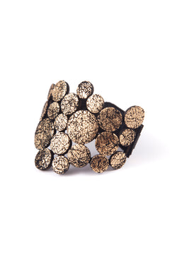 Abstraction Bracelet Asymmetric - Crackled Gold Leather *