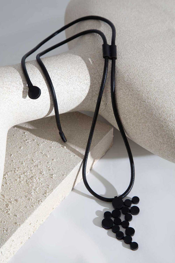 Abstraction Pendant Necklace - Black