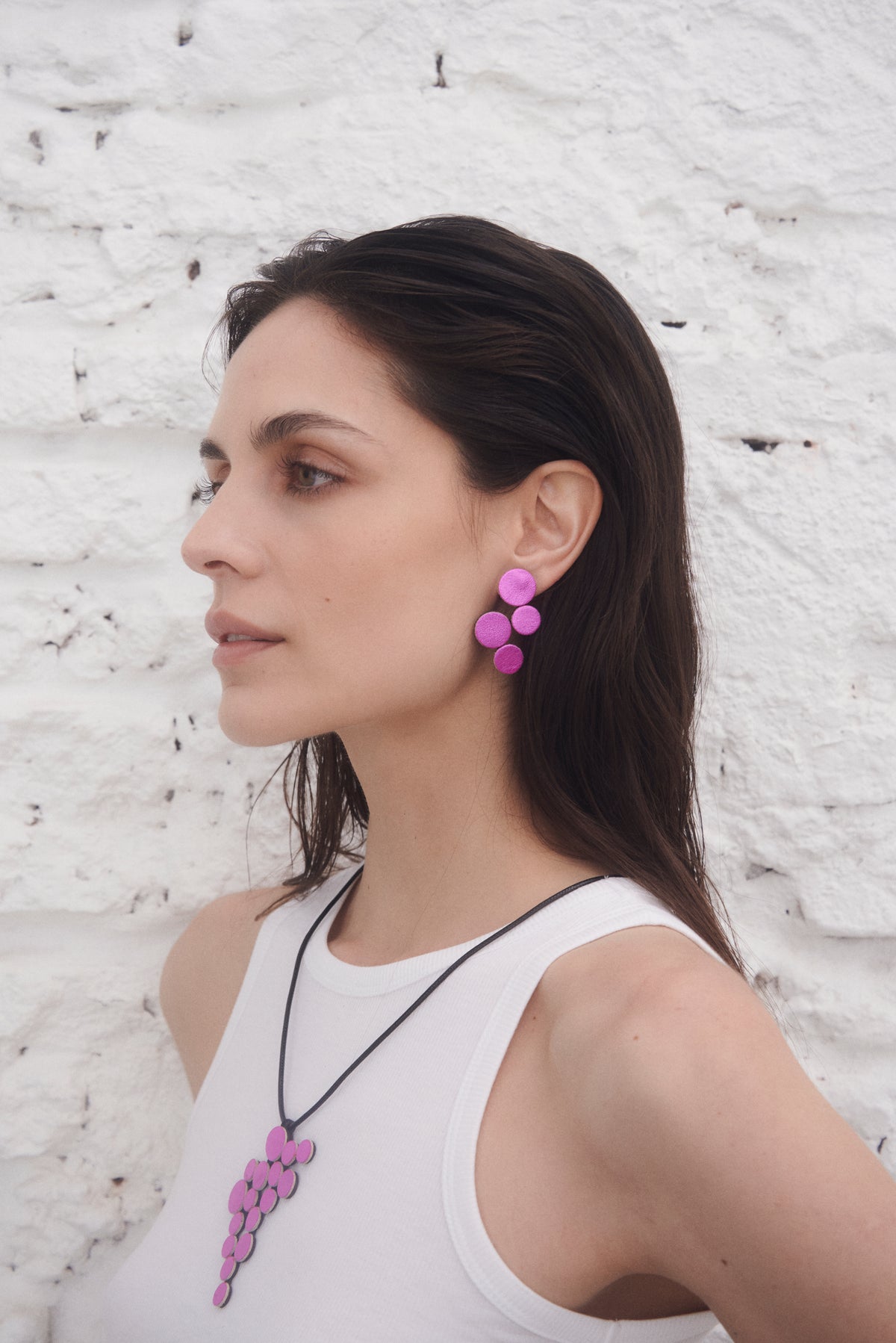 Pendientes Abstraction  Pequeños - Fucsia Metálico 