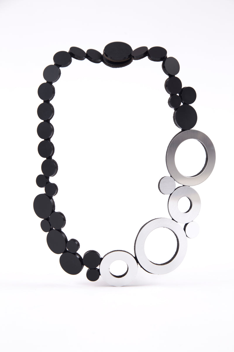 Collier Abstraction Neuf - Argent/Noir *