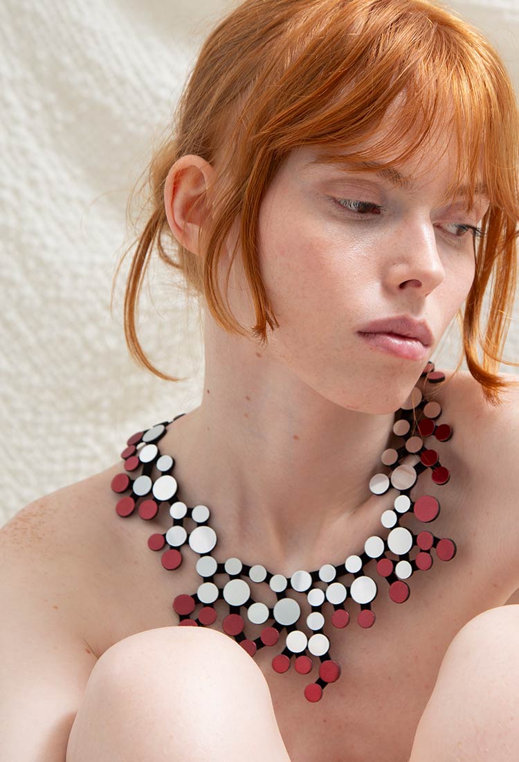 Collier Abstraction Neuf - Argent + Noir