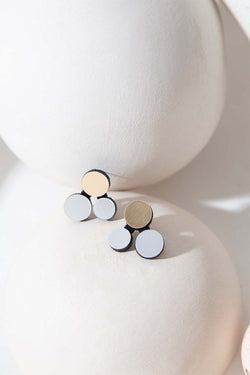Abstraction Earrings - Silver/Gold
