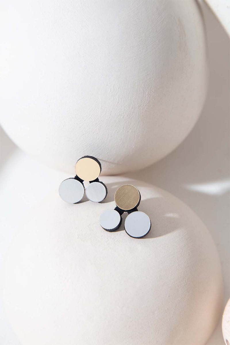Abstraction Earrings - Silver/Gold